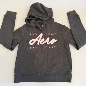 Aeropostale Charcoal Hoodie with Pink Accents